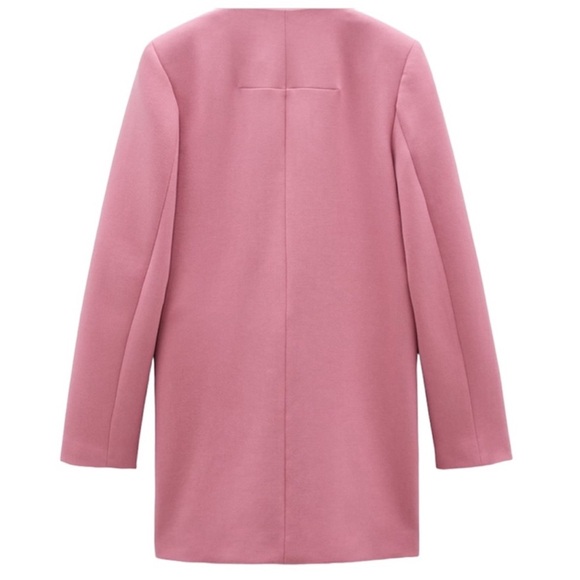 Zara Barbie Pink Lined Double Breasted Buttoned Frock Coat Jacket - Picture 5 of 7